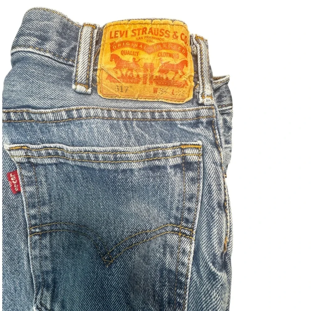 Levi's 517 Blue‎ Jeans Mens 34x30 Light Wash Straight Leg Classic Denim Vintage